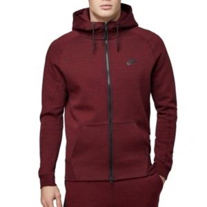 burgundy tech fleece hoodie